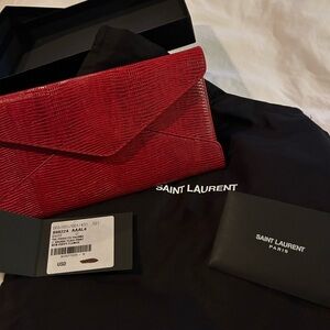 NEW Saint Laurent Paloma lizard embossed pochette